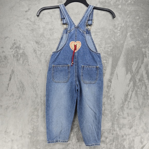 Vintage Bon Bon USA Girl's 4T Overalls Denim Blue 100% Cotton Cowgirl‎ Western - Picture 2 of 10